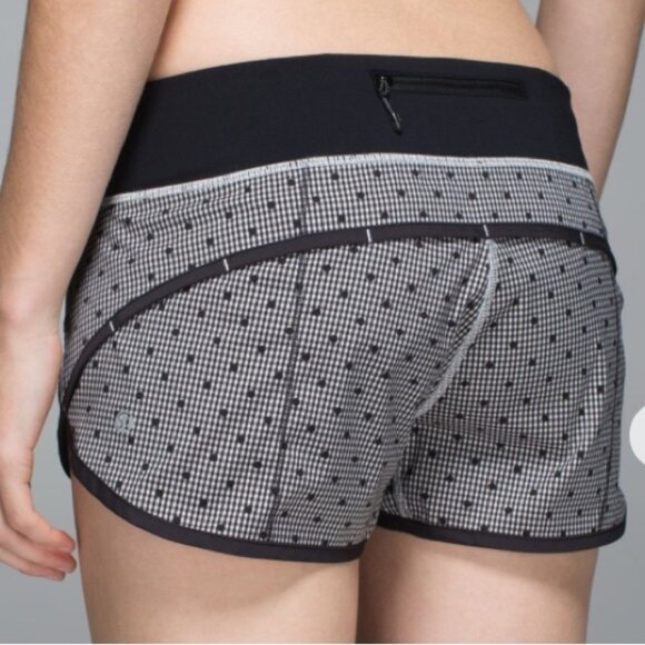 lululemon athletica size 2 speed shorts Black and White Athletic Shorts - Picture 1 of 13